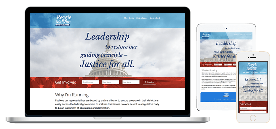 Responsive Website Design - Reggie Marselus for U.S. Congress